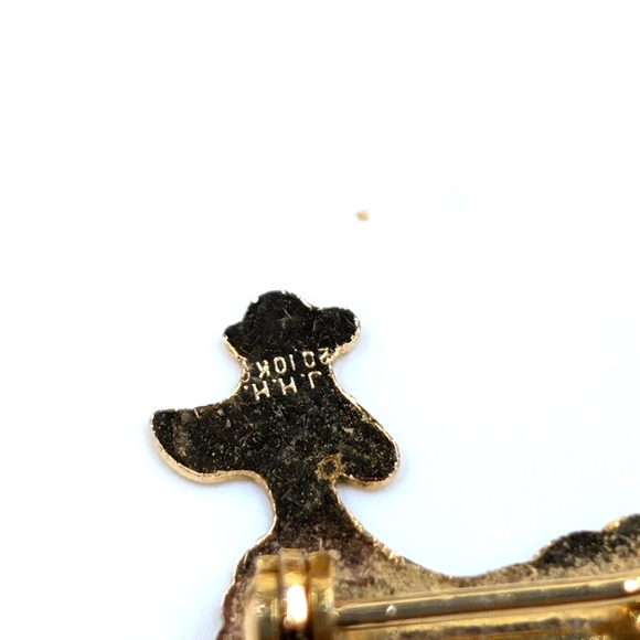10K Yellow Gold Filled Signed Vintage Poodle Brooch - Picture 5 of 6